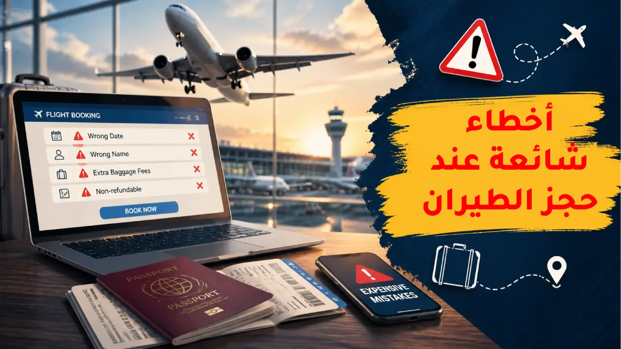 أخطاء شائعة عند حجز الطيران | أخطاء قد تكلفك الضعف وتجعل الرحلة مملة أخطاء شائعة عند حجز الطيران