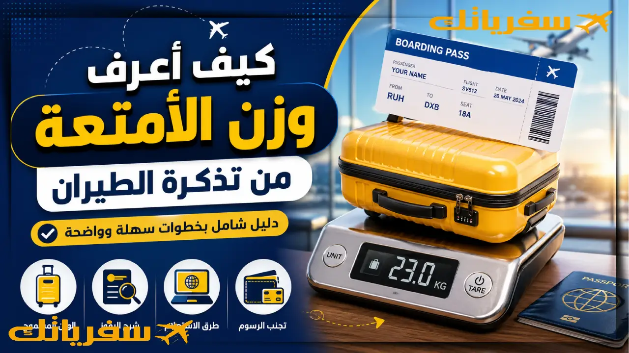 كيف أعرف وزن الأمتعة من تذكرة الطيران؟ خطوة واحدة تجنبك الغرامات كيف أعرف وزن الأمتعة من تذكرة الطيران