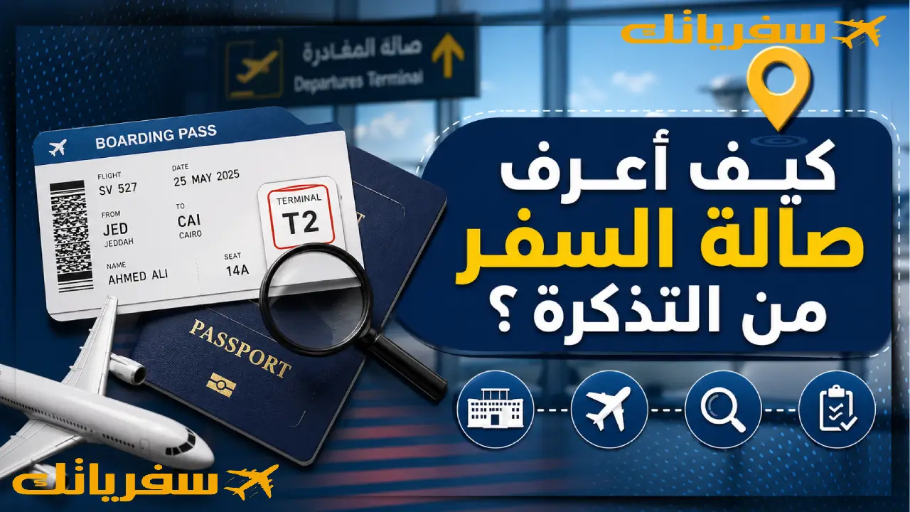 كيف أعرف صالة السفر من التذكرة؟ سر صغير يختصر عليك فوضى المطار كيف أعرف صالة السفر من التذكرة