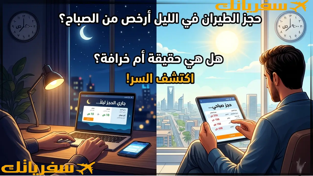 هل حجز الطيران في الليل أرخص من الصباح فعلاً؟ أم خرافة؟ اكتشف السر عمليا هل حجز الطيران في الليل أرخص من الصباح