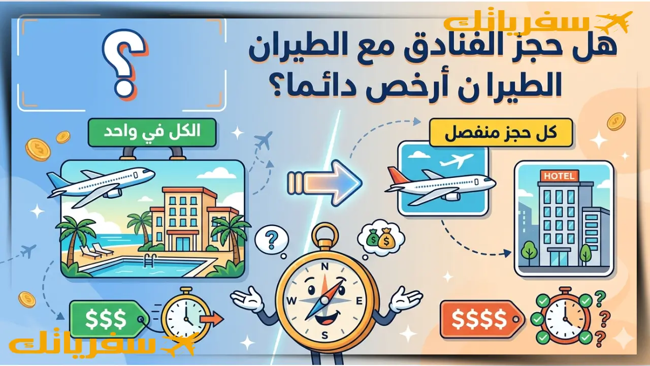 هل حجز الفنادق مع الطيران أرخص دائما؟ مقارنة ستغيّر تفكيرك 100% هل حجز الفنادق مع الطيران أرخص دائما