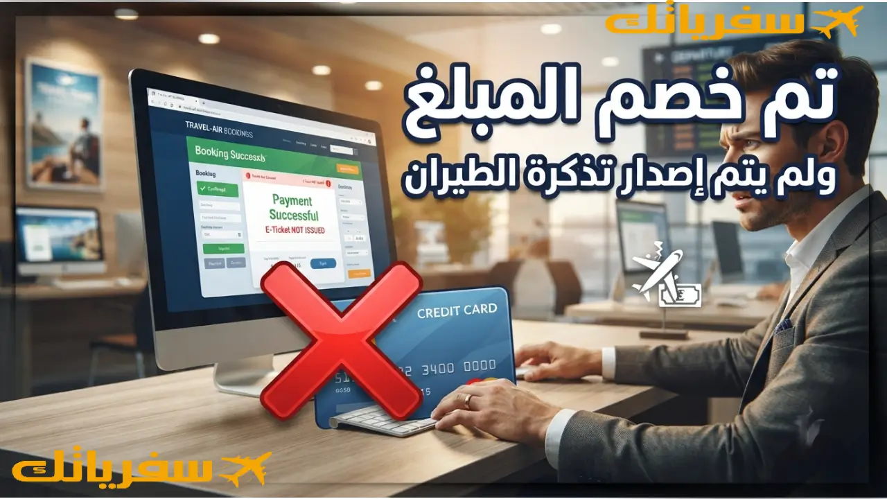حل مشكلة تم خصم المبلغ ولم يتم إصدار تذكرة الطيران تم خصم المبلغ ولم تصل تذكرة الطيران إلى البريد الإلكتروني