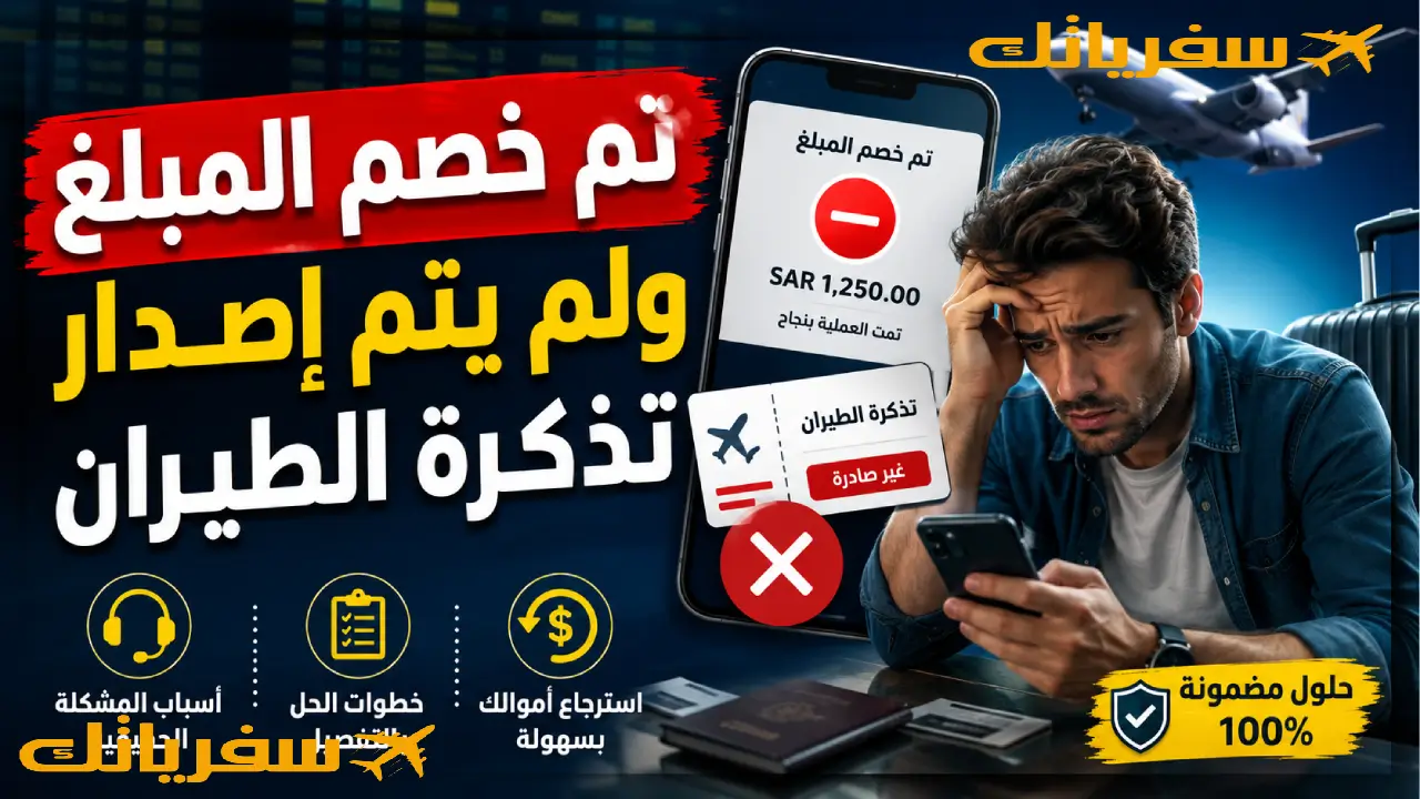 حل مشكلة تم خصم المبلغ ولم يتم إصدار تذكرة الطيران تم خصم المبلغ ولم يتم إصدار تذكرة الطيران