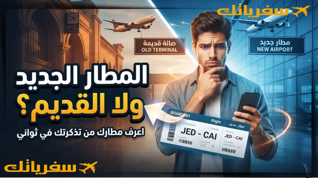 كيف أعرف المطار الجديد أو القديم من التذكرة بالمطارات العربية كيف أعرف مبنى المطار من التذكرة